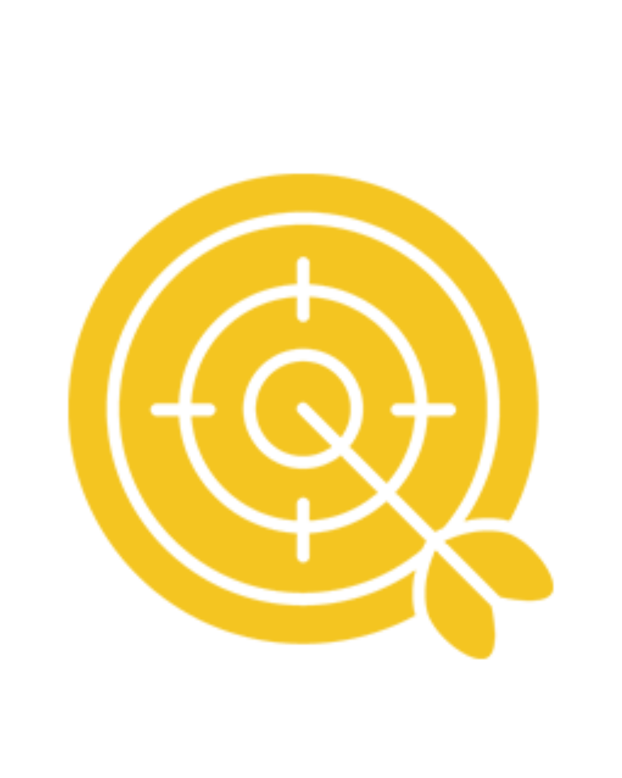 A golden target icon with an arrow hitting the bullseye, symbolizing clear goals, strategic focus, and successful achievement of objectives.