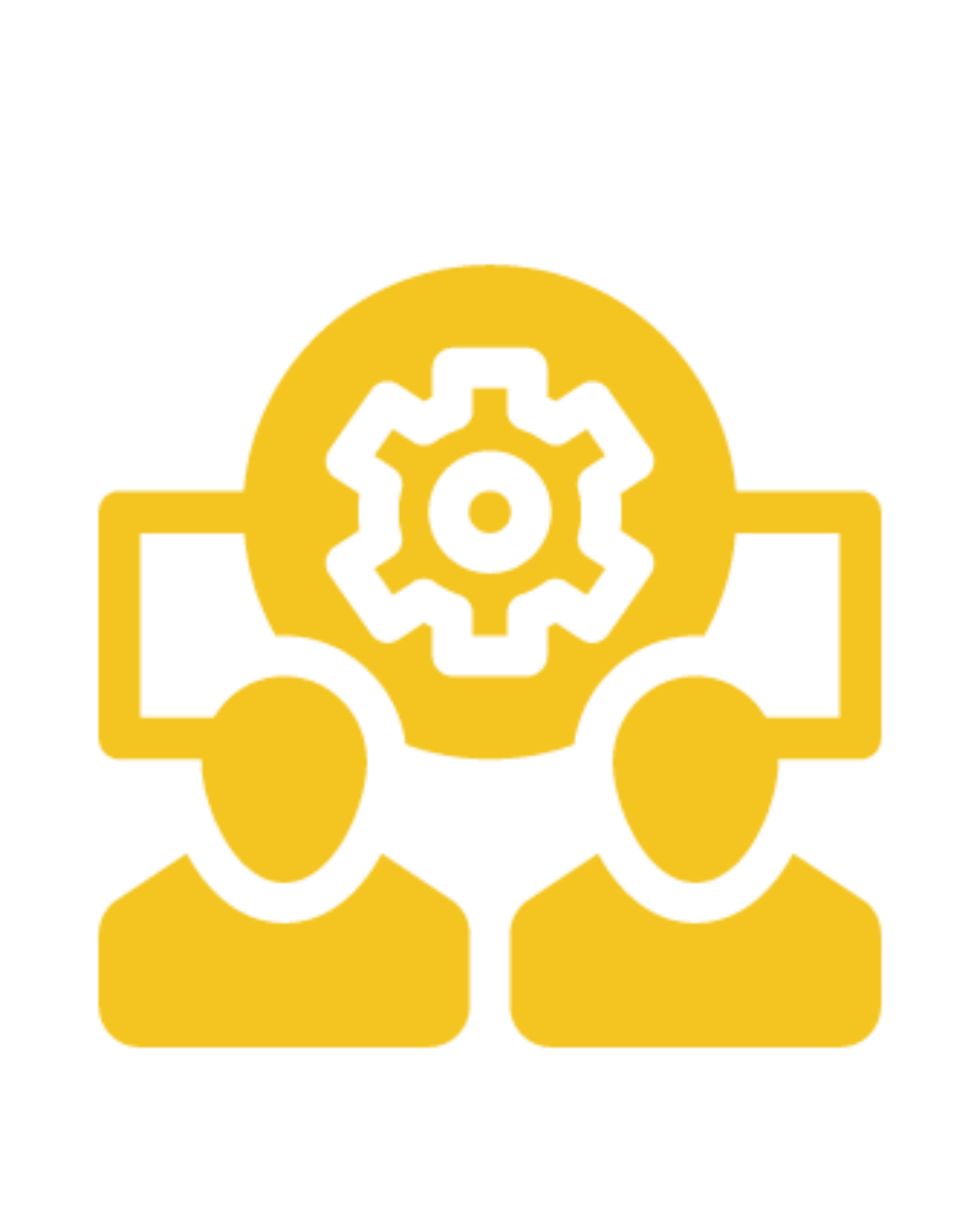 A golden icon showing two people connected by a gear, symbolizing efficient teamwork, collaboration, and optimized processes for outsourced financial services.