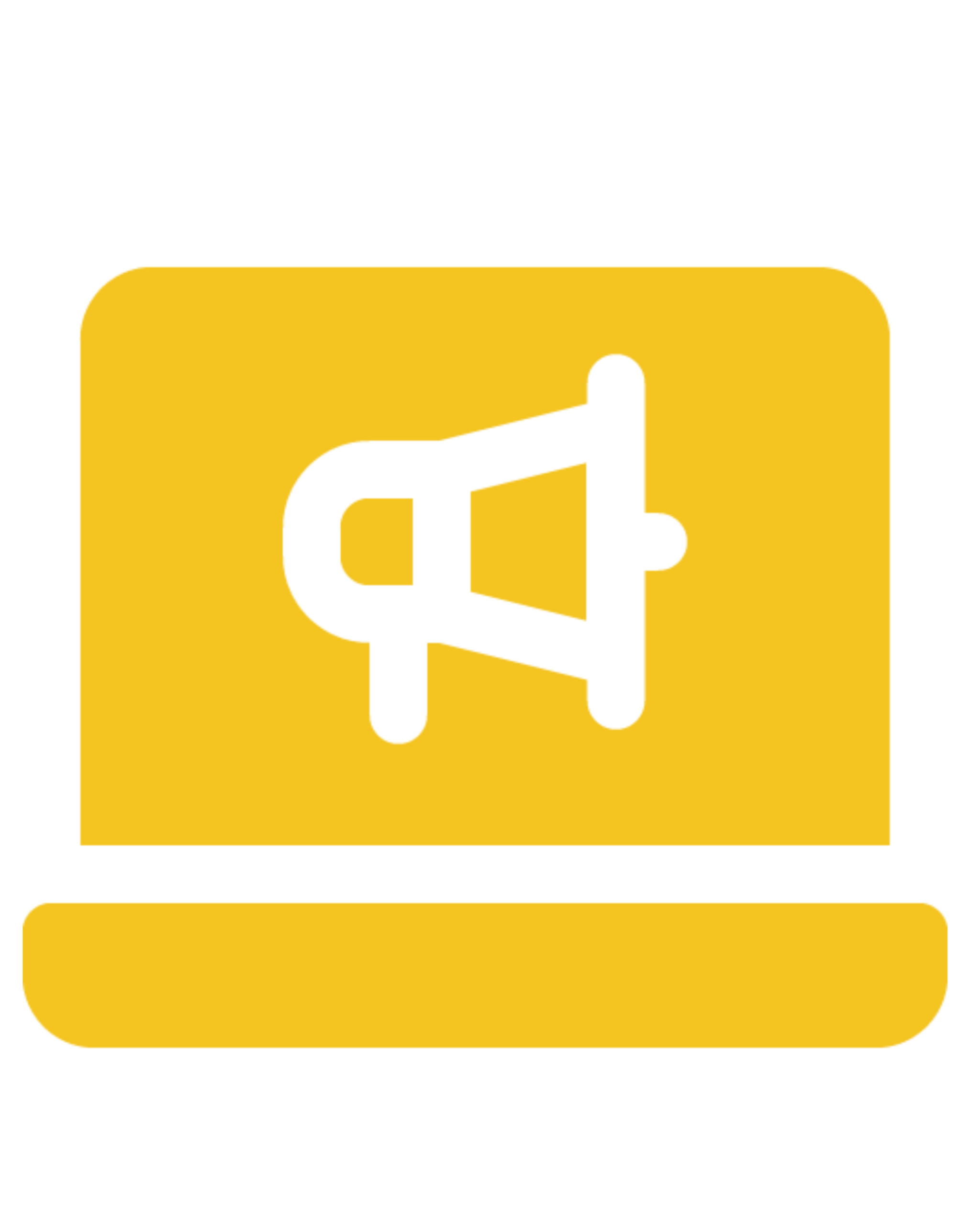 A golden icon of a megaphone on a laptop screen, symbolizing digital marketing and promotional efforts for a multi-channel contact center.