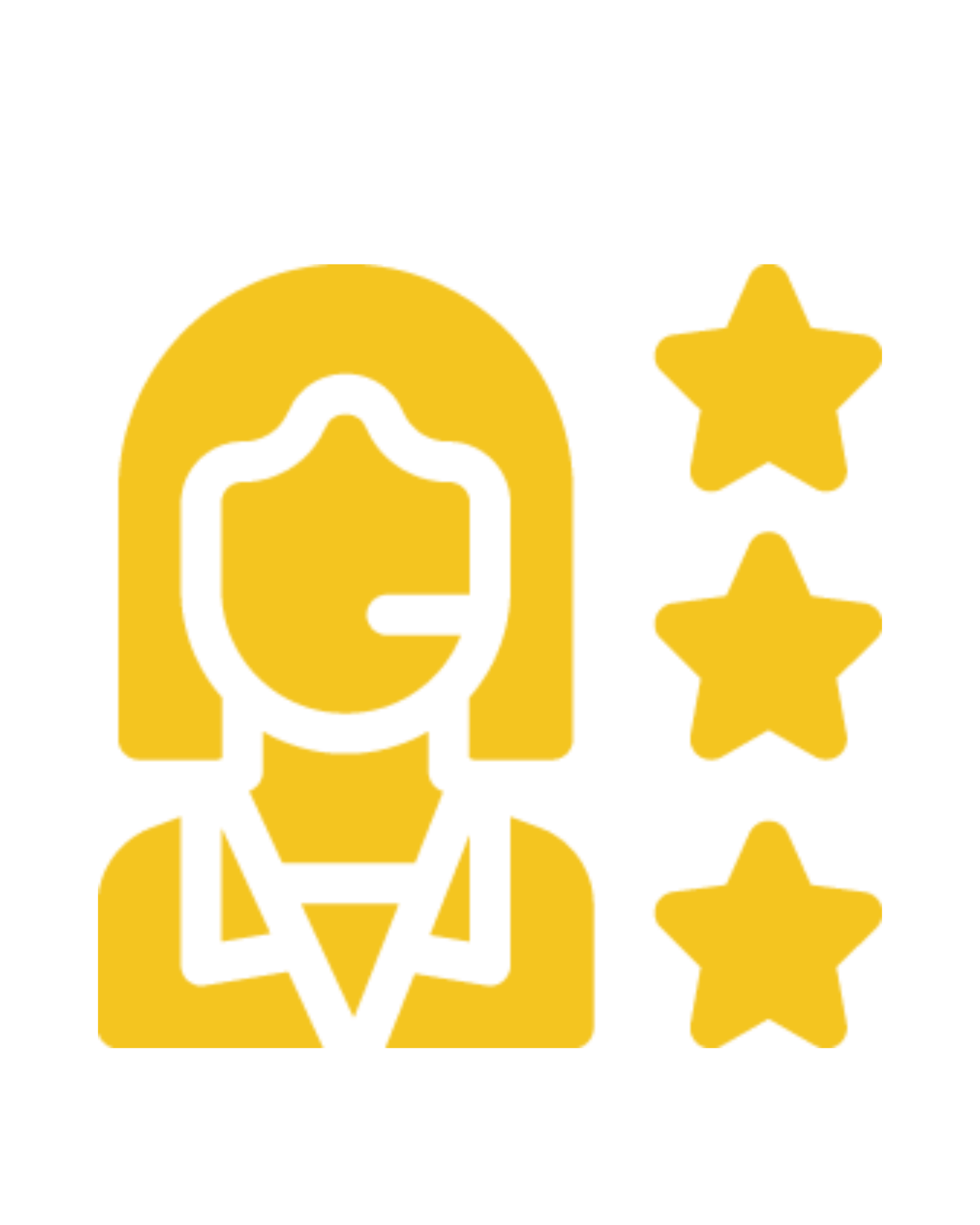 A golden icon of a customer service agent with a headset and three stars, symbolizing excellent customer support and service for e-commerce.