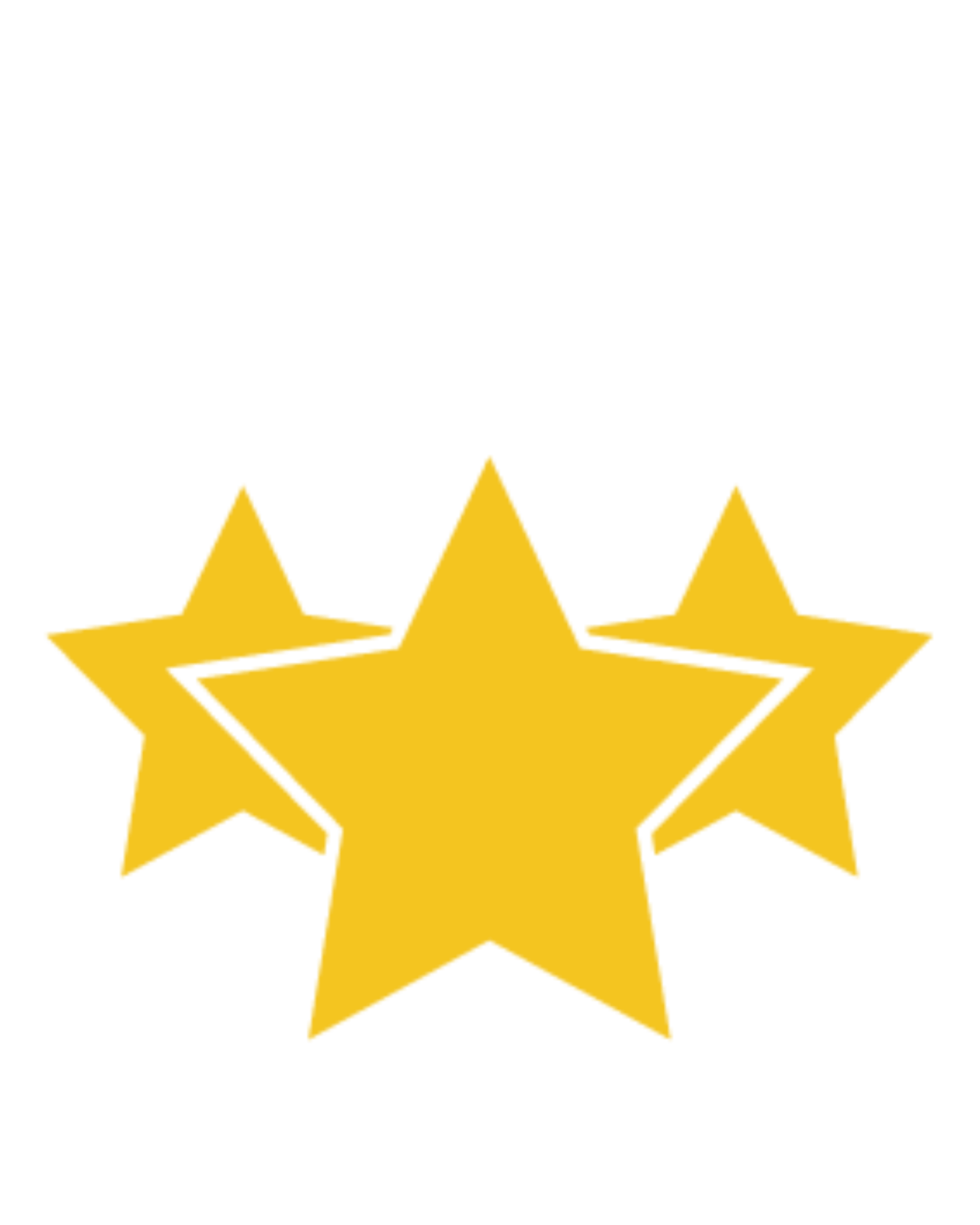 Three golden stars representing high customer ratings and positive reviews for a multi-channel contact center.