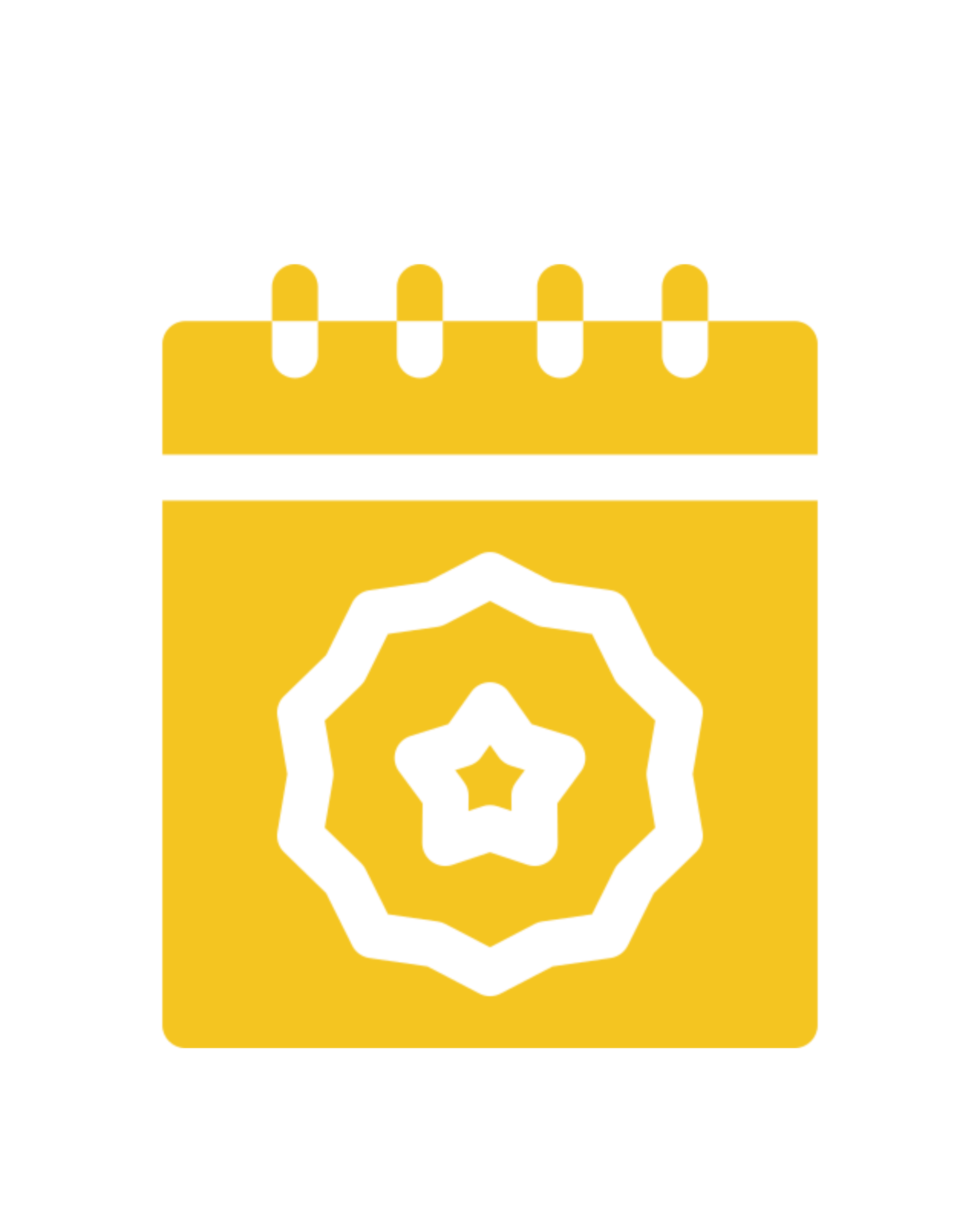 :A golden calendar icon with a white star badge, symbolizing important dates, scheduled achievements, and significant events in project timelines.