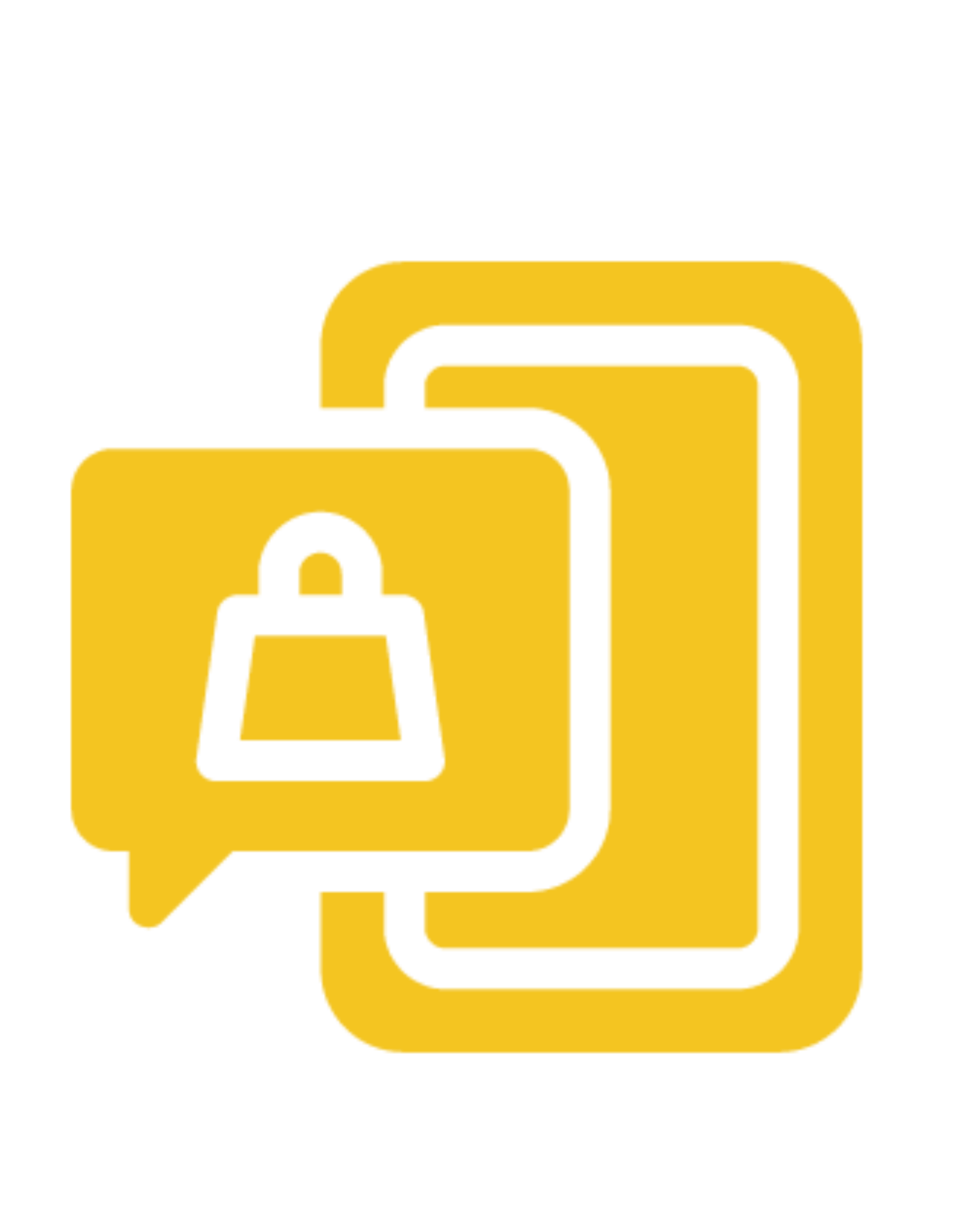 A golden icon of a smartphone with a shopping bag in a chat bubble, symbolizing mobile e-commerce, online shopping apps, and comprehensive ecommerce management services.