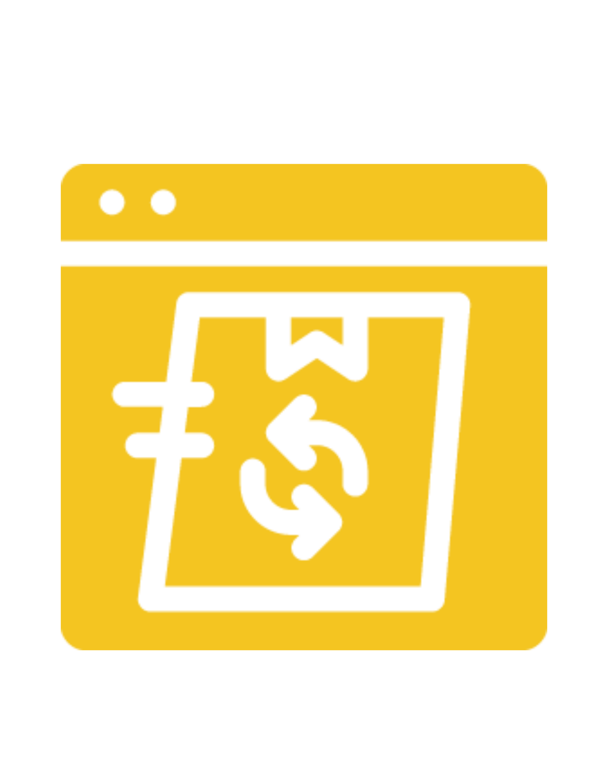 A golden icon of a package with circular arrows within a browser window, symbolizing efficient return, exchange, and refund processing for ecommerce management services.