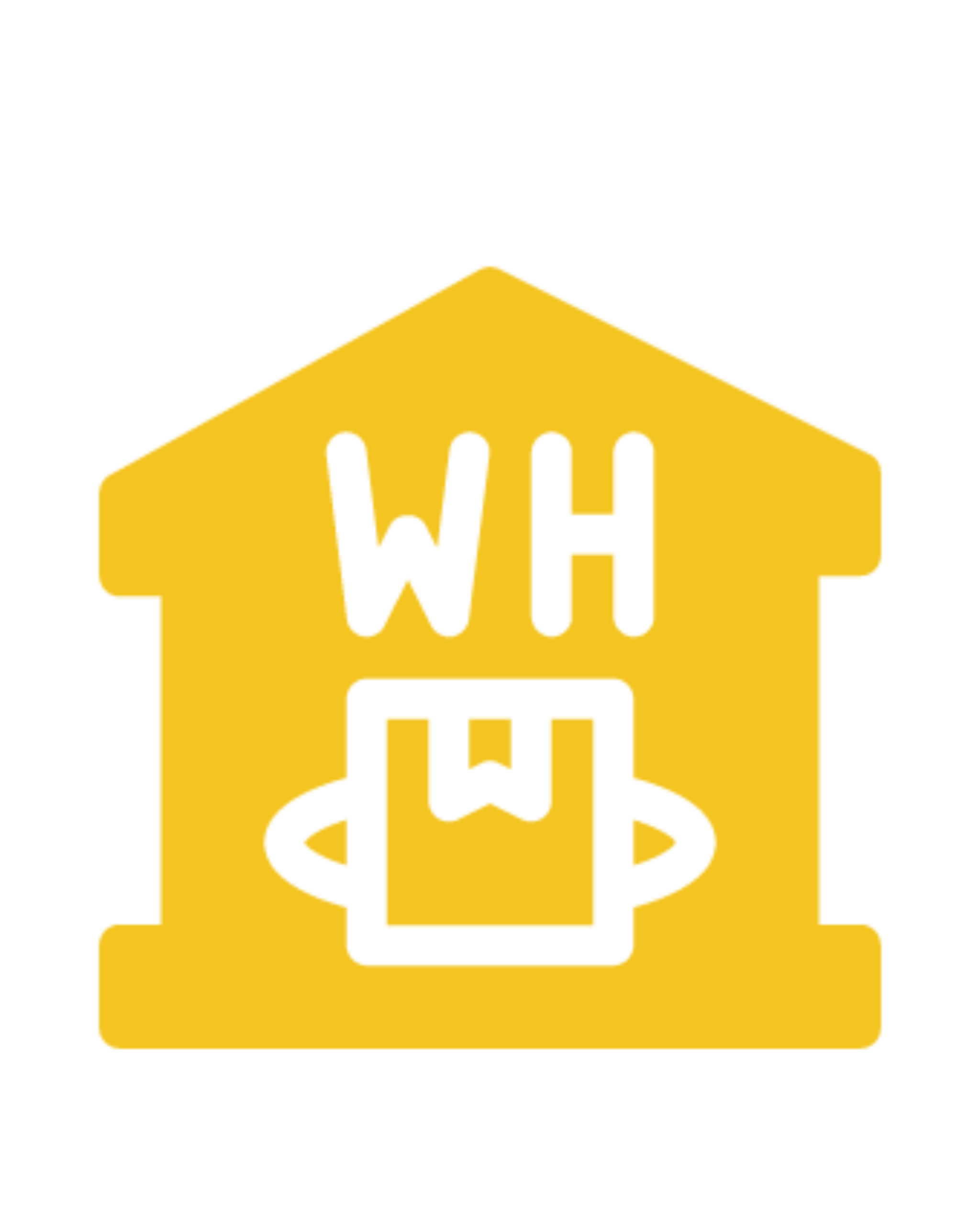 A golden warehouse icon with a package, symbolizing efficient inventory management, goods storage, and comprehensive logistics BPO services.