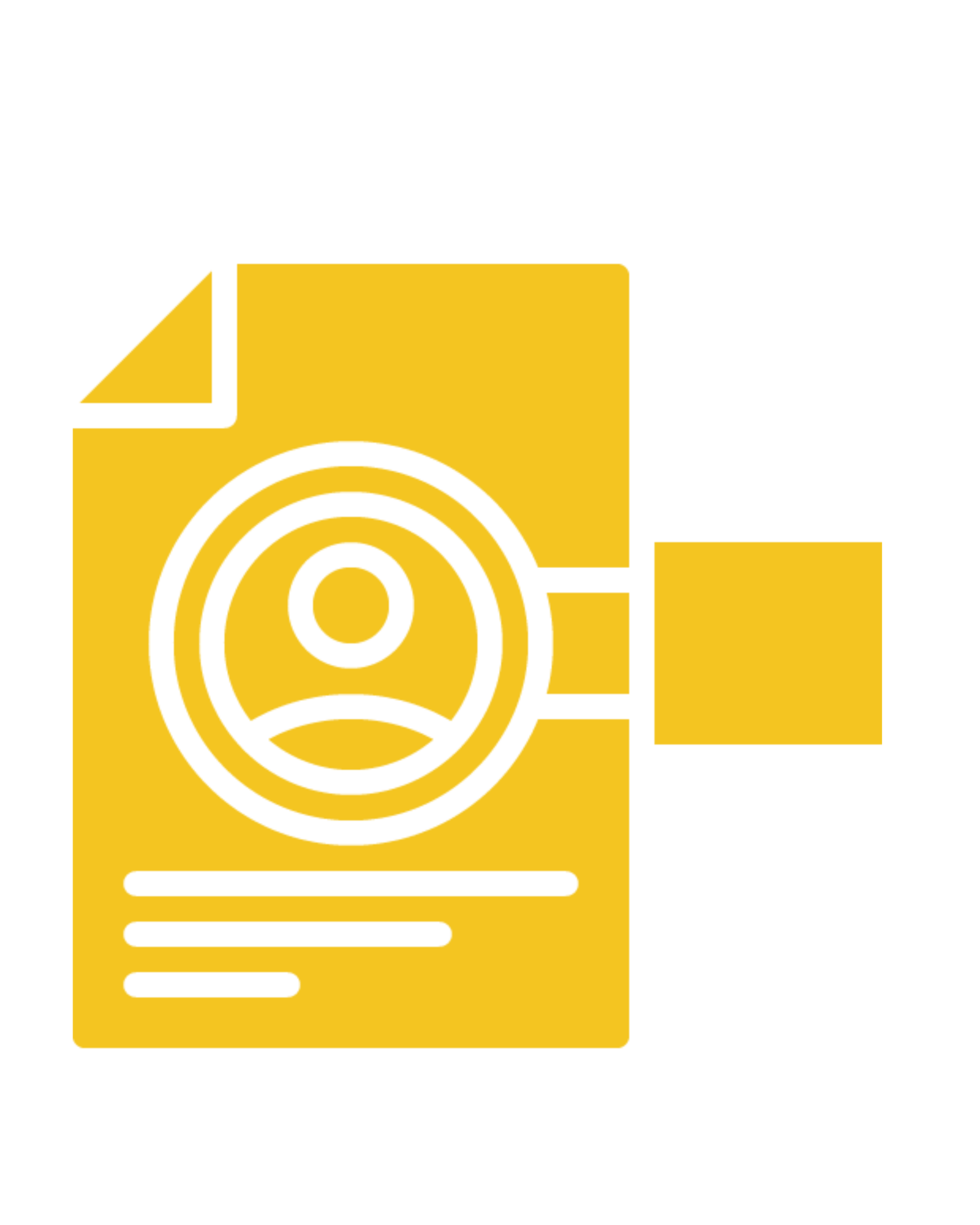 A black icon of a document with a magnifying glass over a user profile, symbolizing thorough candidate screening and profile verification for remote staffing.