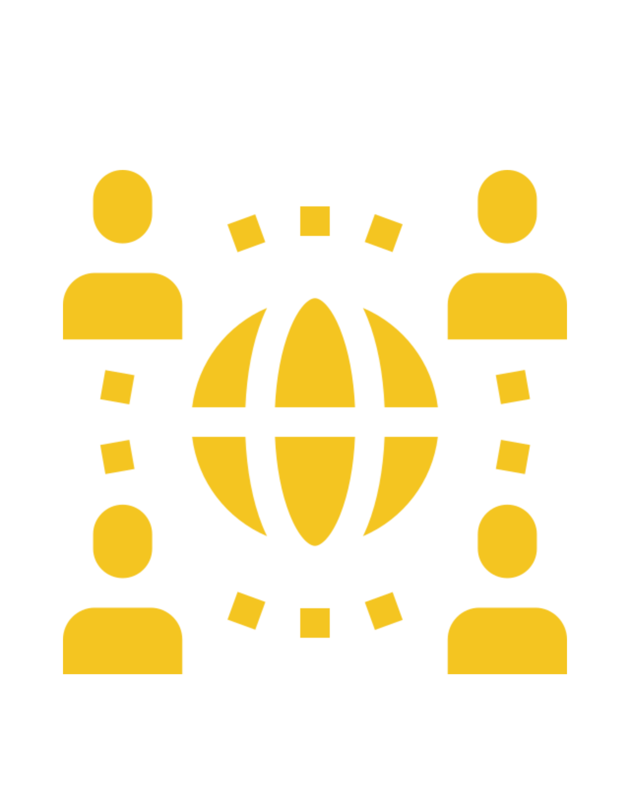 A black icon showing a globe connected to four person figures, symbolizing global remote staffing and distributed teams working efficiently worldwide.